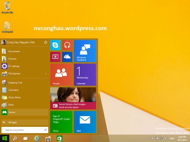Windows 10 Start Menu